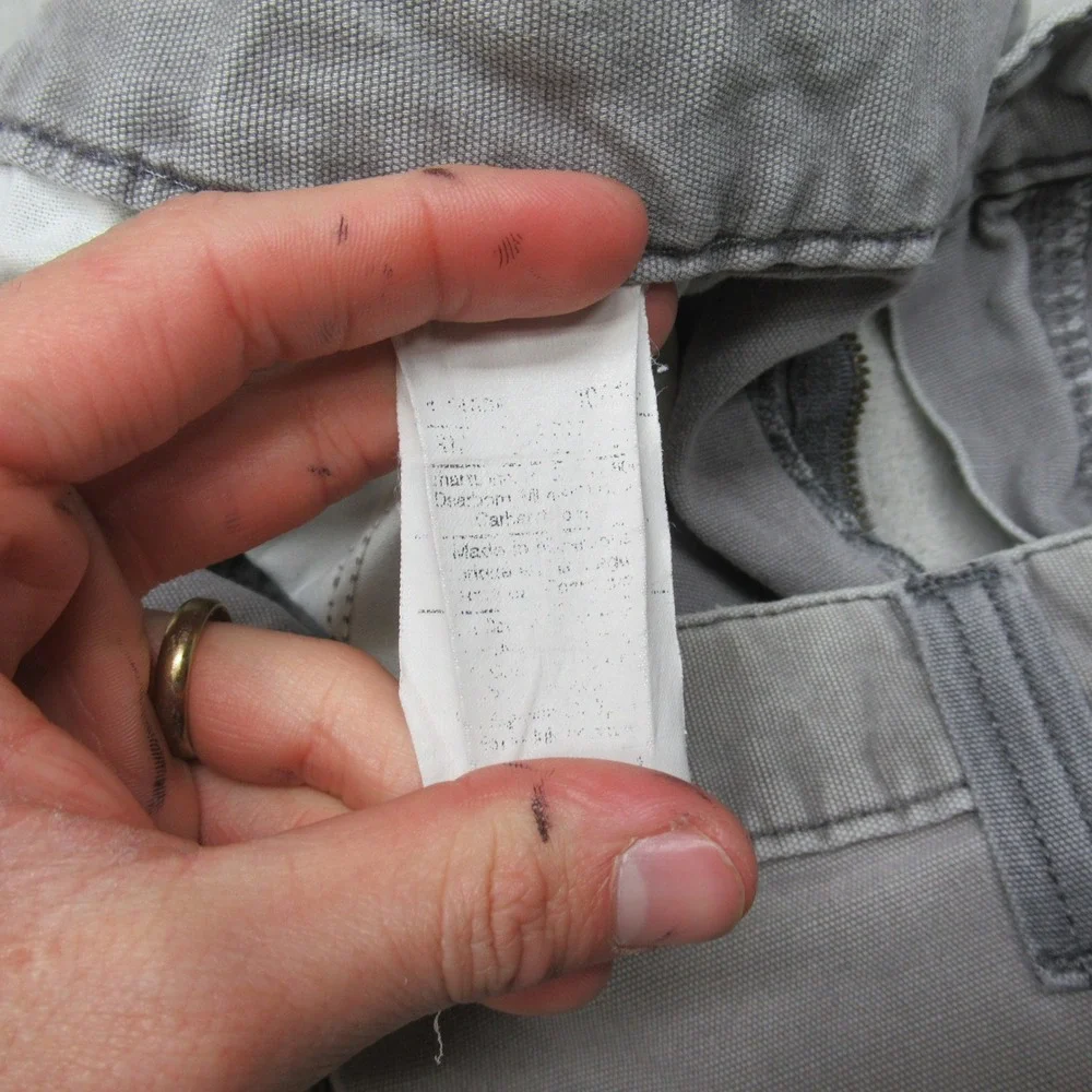 Carhartt Jeans‎ Mens 36x31 Gray? Canvas Carpenter Relaxed Classic Workwear VTG
